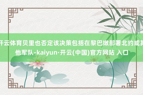 开云体育　　贝里也否定该决策包括在黎巴嫩部署北约或其他军队-kaiyun·开云(中国)官方网站 入口