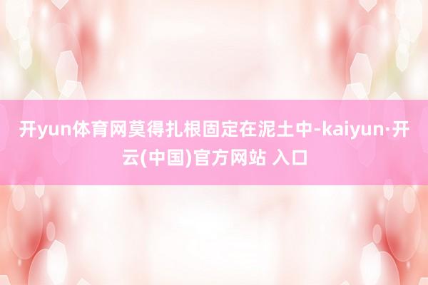 开yun体育网莫得扎根固定在泥土中-kaiyun·开云(中国)官方网站 入口