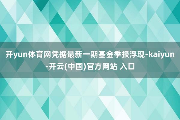 开yun体育网凭据最新一期基金季报浮现-kaiyun·开云(中国)官方网站 入口