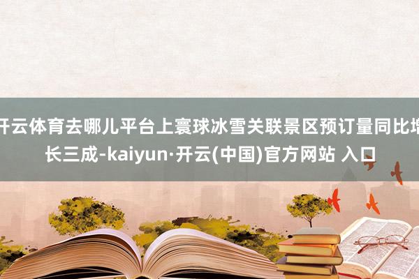 开云体育去哪儿平台上寰球冰雪关联景区预订量同比增长三成-kaiyun·开云(中国)官方网站 入口