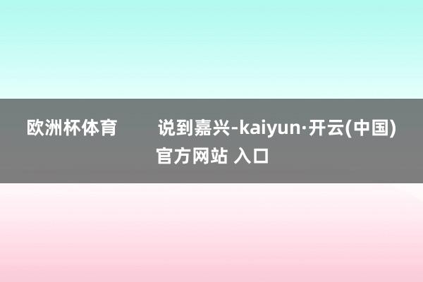 欧洲杯体育        说到嘉兴-kaiyun·开云(中国)官方网站 入口