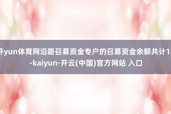 开yun体育网沿路召募资金专户的召募资金余额共计14-kaiyun·开云(中国)官方网站 入口