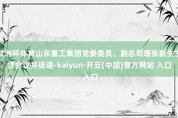 欧洲杯体育山东重工集团党委委员、副总司理张新生主捏会议并话语-kaiyun·开云(中国)官方网站 入口