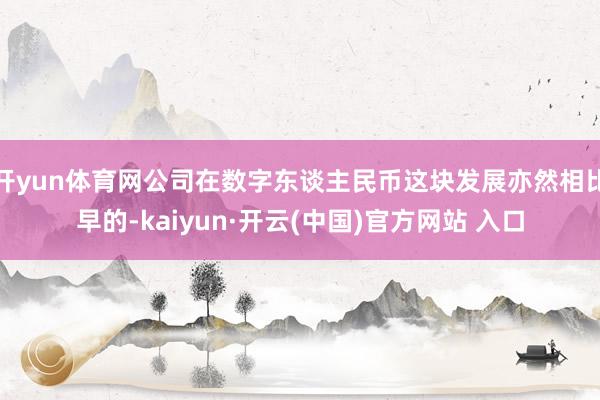 开yun体育网公司在数字东谈主民币这块发展亦然相比早的-kaiyun·开云(中国)官方网站 入口