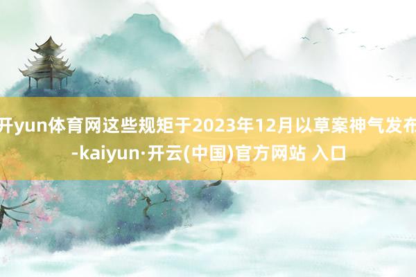 开yun体育网这些规矩于2023年12月以草案神气发布-kaiyun·开云(中国)官方网站 入口