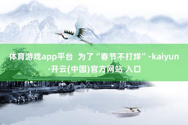 体育游戏app平台  为了“春节不打烊”-kaiyun·开云(中国)官方网站 入口