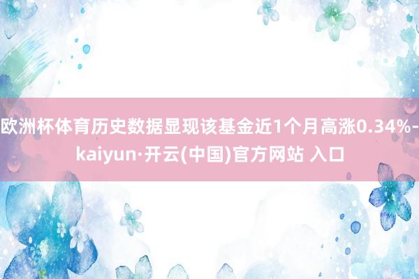 欧洲杯体育历史数据显现该基金近1个月高涨0.34%-kaiyun·开云(中国)官方网站 入口