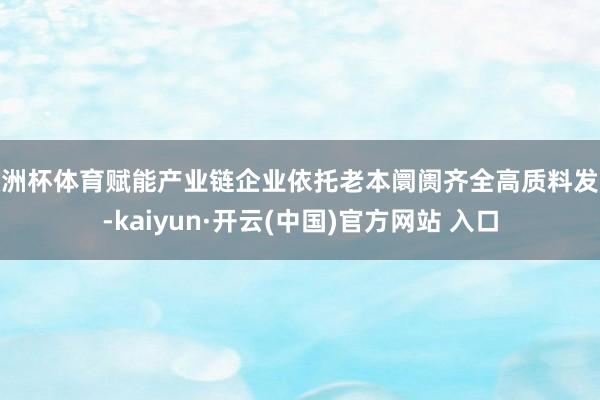 欧洲杯体育赋能产业链企业依托老本阛阓齐全高质料发展-kaiyun·开云(中国)官方网站 入口