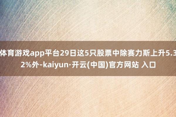 体育游戏app平台29日这5只股票中除赛力斯上升5.32%外-kaiyun·开云(中国)官方网站 入口