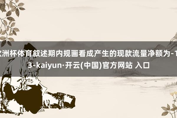 欧洲杯体育叙述期内规画看成产生的现款流量净额为-103-kaiyun·开云(中国)官方网站 入口