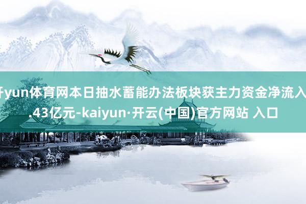 开yun体育网本日抽水蓄能办法板块获主力资金净流入5.43亿元-kaiyun·开云(中国)官方网站 入口