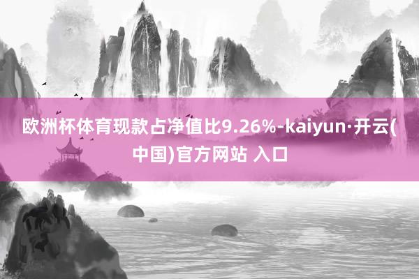 欧洲杯体育现款占净值比9.26%-kaiyun·开云(中国)官方网站 入口