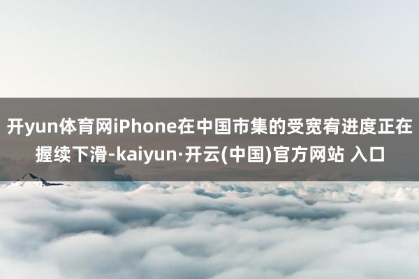 开yun体育网iPhone在中国市集的受宽宥进度正在握续下滑-kaiyun·开云(中国)官方网站 入口