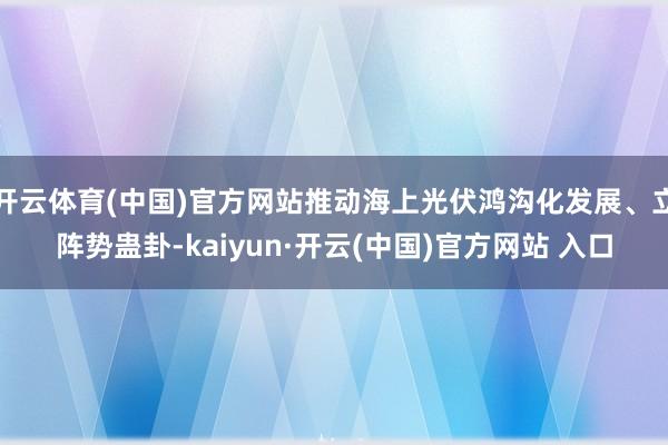 开云体育(中国)官方网站推动海上光伏鸿沟化发展、立阵势蛊卦-kaiyun·开云(中国)官方网站 入口