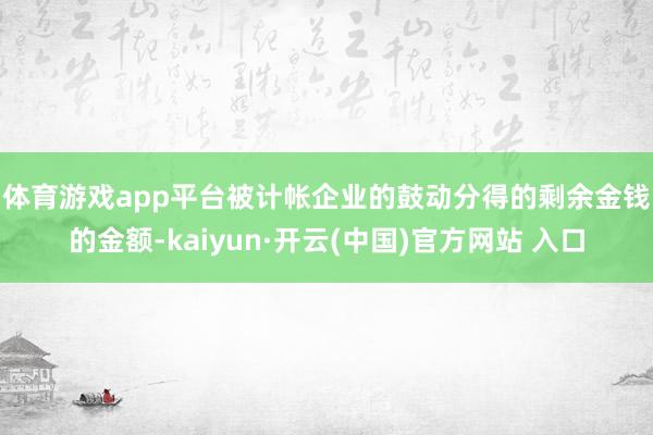体育游戏app平台　　被计帐企业的鼓动分得的剩余金钱的金额-kaiyun·开云(中国)官方网站 入口