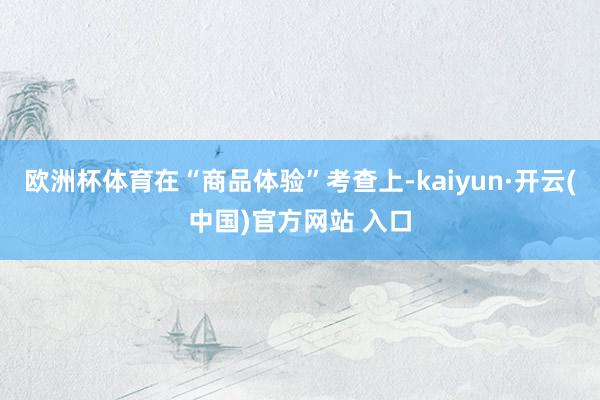 欧洲杯体育在“商品体验”考查上-kaiyun·开云(中国)官方网站 入口